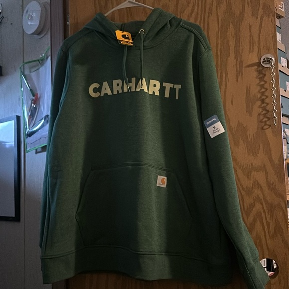 Carhartt Tops - CARHARTT RELAXED FIT MID WEIGHT LOGO HOODIE: GREEN: NEW WITH TAGS: SIZE 1X